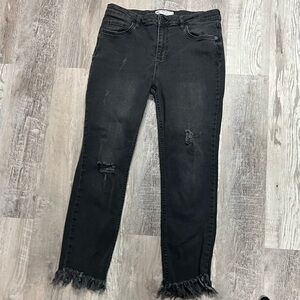 Black Distressed Women's Jeans